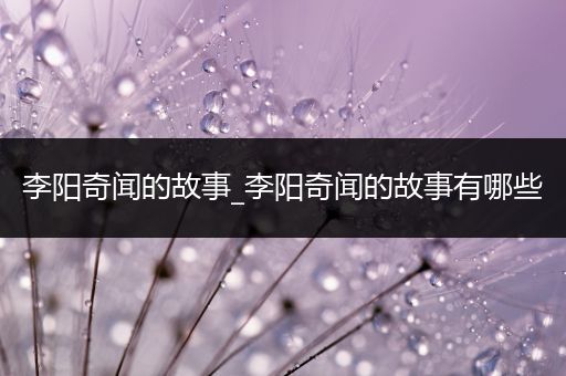 李阳奇闻的故事_李阳奇闻的故事有哪些