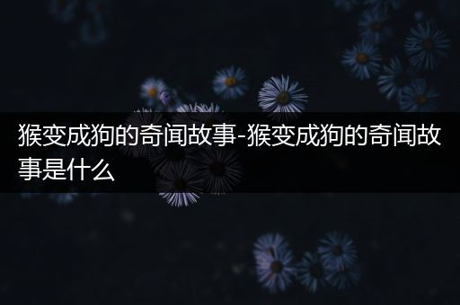猴变成狗的奇闻故事-猴变成狗的奇闻故事是什么