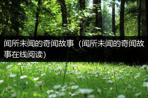 闻所未闻的奇闻故事（闻所未闻的奇闻故事在线阅读）