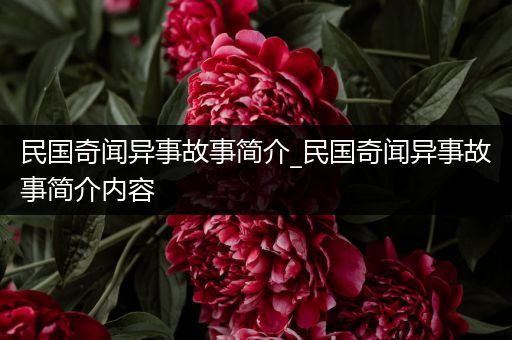 民国奇闻异事故事简介_民国奇闻异事故事简介内容