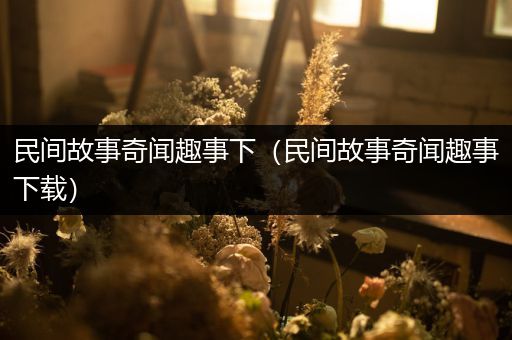 民间故事奇闻趣事下（民间故事奇闻趣事下载）