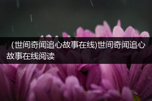 （世间奇闻追心故事在线)世间奇闻追心故事在线阅读