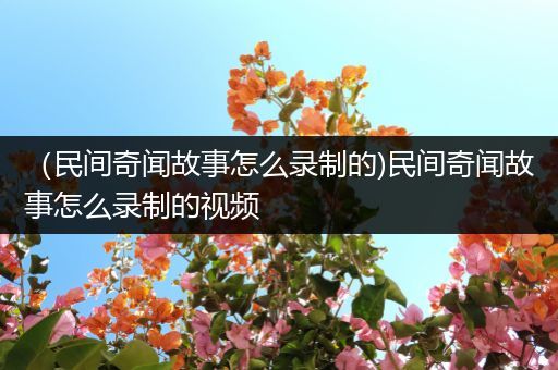 （民间奇闻故事怎么录制的)民间奇闻故事怎么录制的视频