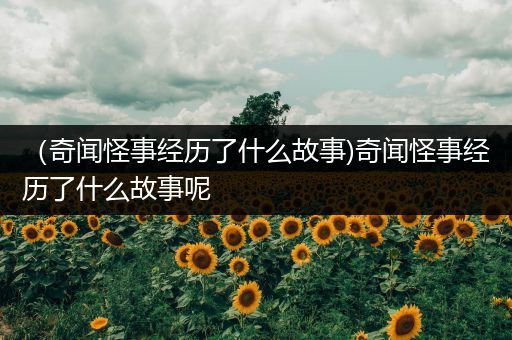 （奇闻怪事经历了什么故事)奇闻怪事经历了什么故事呢