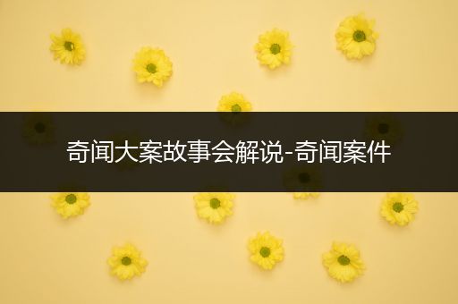 奇闻大案故事会解说-奇闻案件