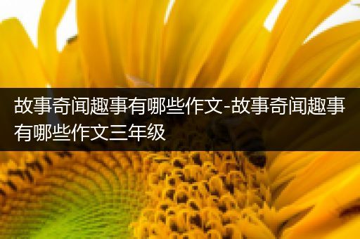 故事奇闻趣事有哪些作文-故事奇闻趣事有哪些作文三年级