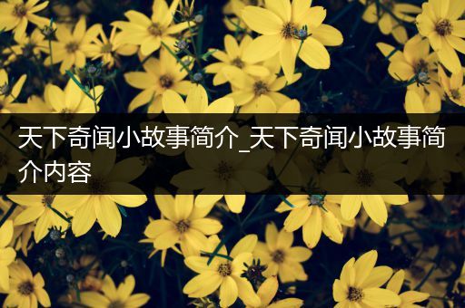 天下奇闻小故事简介_天下奇闻小故事简介内容