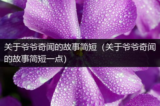 关于爷爷奇闻的故事简短（关于爷爷奇闻的故事简短一点）