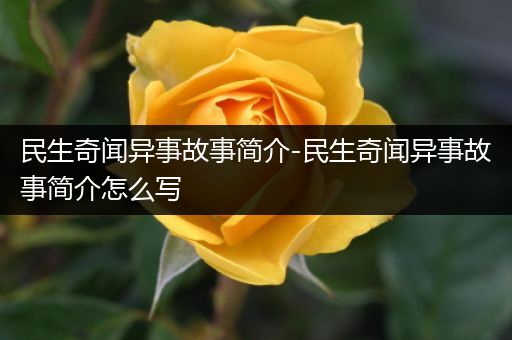 民生奇闻异事故事简介-民生奇闻异事故事简介怎么写