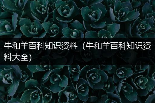 牛和羊百科知识资料（牛和羊百科知识资料大全）