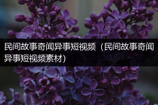 民间故事奇闻异事短视频（民间故事奇闻异事短视频素材）