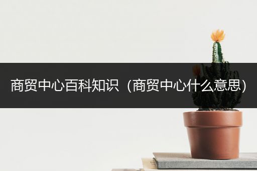 商贸中心百科知识（商贸中心什么意思）