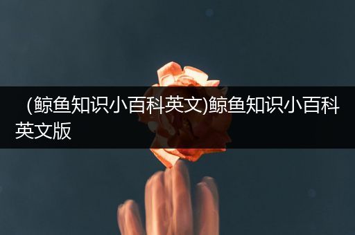 （鲸鱼知识小百科英文)鲸鱼知识小百科英文版