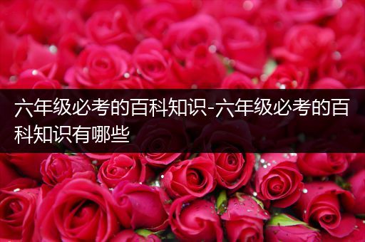 六年级必考的百科知识-六年级必考的百科知识有哪些
