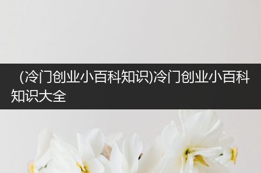 （冷门创业小百科知识)冷门创业小百科知识大全