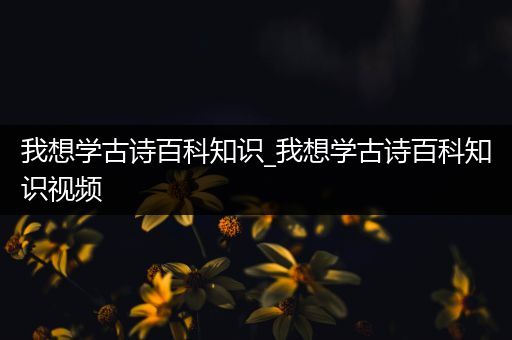 我想学古诗百科知识_我想学古诗百科知识视频