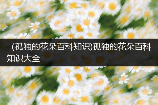 （孤独的花朵百科知识)孤独的花朵百科知识大全