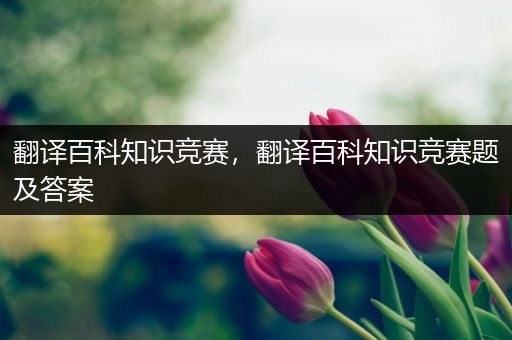 翻译百科知识竞赛，翻译百科知识竞赛题及答案