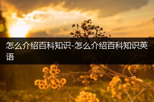 怎么介绍百科知识-怎么介绍百科知识英语