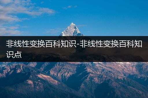 非线性变换百科知识-非线性变换百科知识点