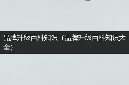 品牌升级百科知识（品牌升级百科知识大全）