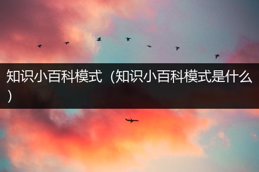 知识小百科模式（知识小百科模式是什么）