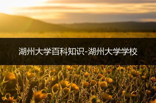 湖州大学百科知识-湖州大学学校