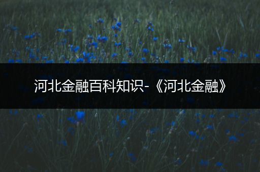 河北金融百科知识-《河北金融》