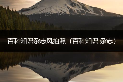 百科知识杂志风拍照（百科知识 杂志）