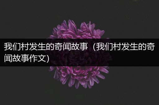 我们村发生的奇闻故事（我们村发生的奇闻故事作文）