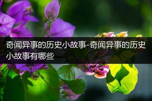 奇闻异事的历史小故事-奇闻异事的历史小故事有哪些
