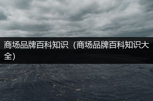 商场品牌百科知识（商场品牌百科知识大全）