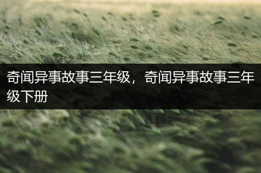 奇闻异事故事三年级，奇闻异事故事三年级下册