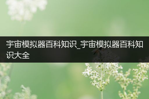 宇宙模拟器百科知识_宇宙模拟器百科知识大全