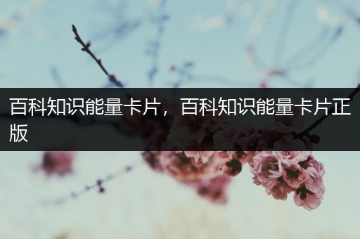 百科知识能量卡片，百科知识能量卡片正版