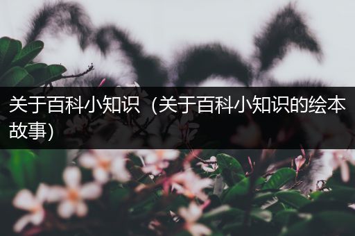 关于百科小知识（关于百科小知识的绘本故事）