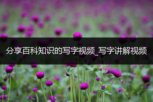 分享百科知识的写字视频_写字讲解视频
