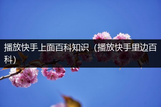 播放快手上面百科知识（播放快手里边百科）