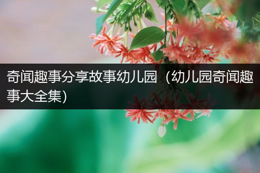 奇闻趣事分享故事幼儿园（幼儿园奇闻趣事大全集）