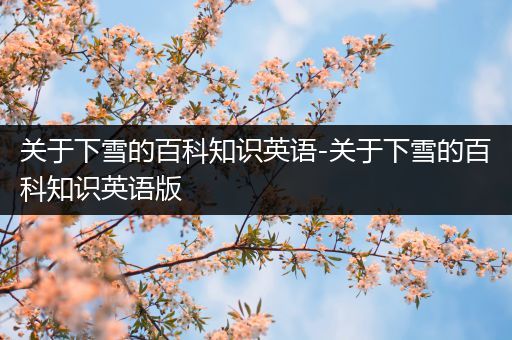 关于下雪的百科知识英语-关于下雪的百科知识英语版