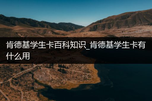 肯德基学生卡百科知识_肯德基学生卡有什么用