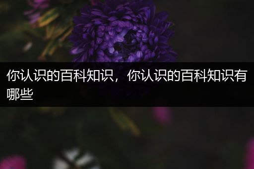 你认识的百科知识，你认识的百科知识有哪些
