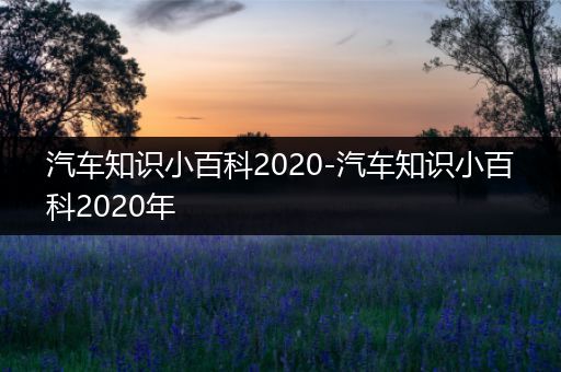 汽车知识小百科2020-汽车知识小百科2020年