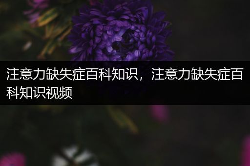 注意力缺失症百科知识，注意力缺失症百科知识视频