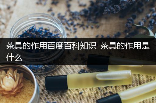 茶具的作用百度百科知识-茶具的作用是什么