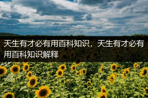天生有才必有用百科知识，天生有才必有用百科知识解释