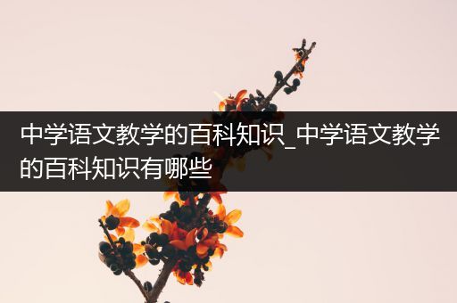 中学语文教学的百科知识_中学语文教学的百科知识有哪些