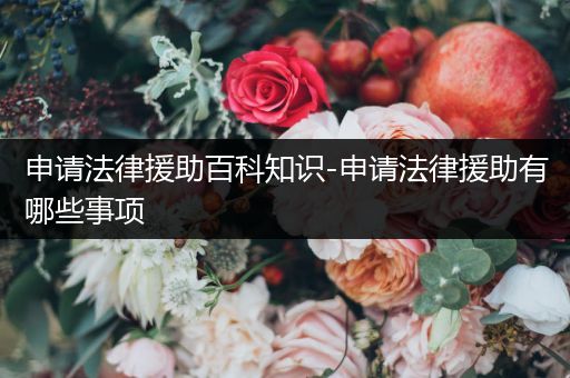 申请法律援助百科知识-申请法律援助有哪些事项