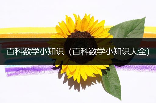 百科数学小知识（百科数学小知识大全）