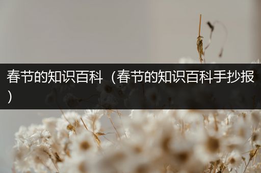 春节的知识百科（春节的知识百科手抄报）